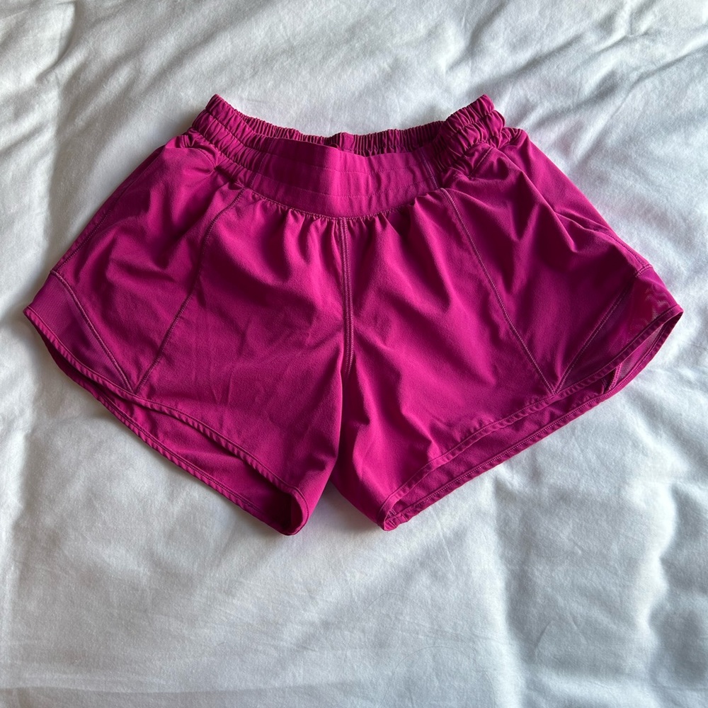 Magenta hotty hot Lululemon shorts, size 4, 4in